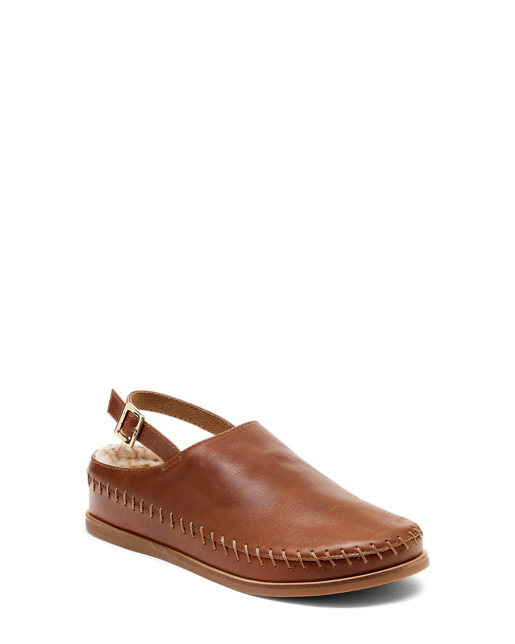 Kelsi Dagger Brooklyn Brown Freddy Fur Lined Slingback Flat