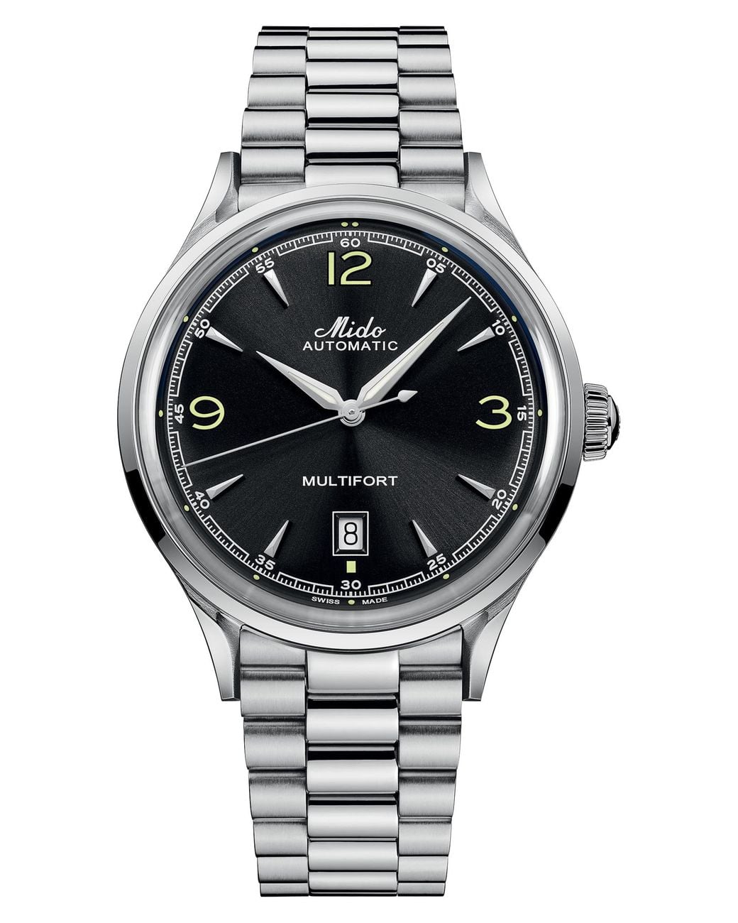 MIDO Gray Multifort Powerwind Bracelet Watch, 40Mm
