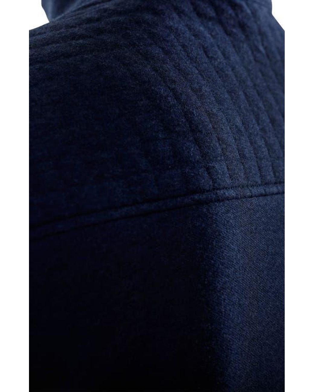 Bugatchi Blue Waffle Quarter Zip Cotton Blend Pullover for men