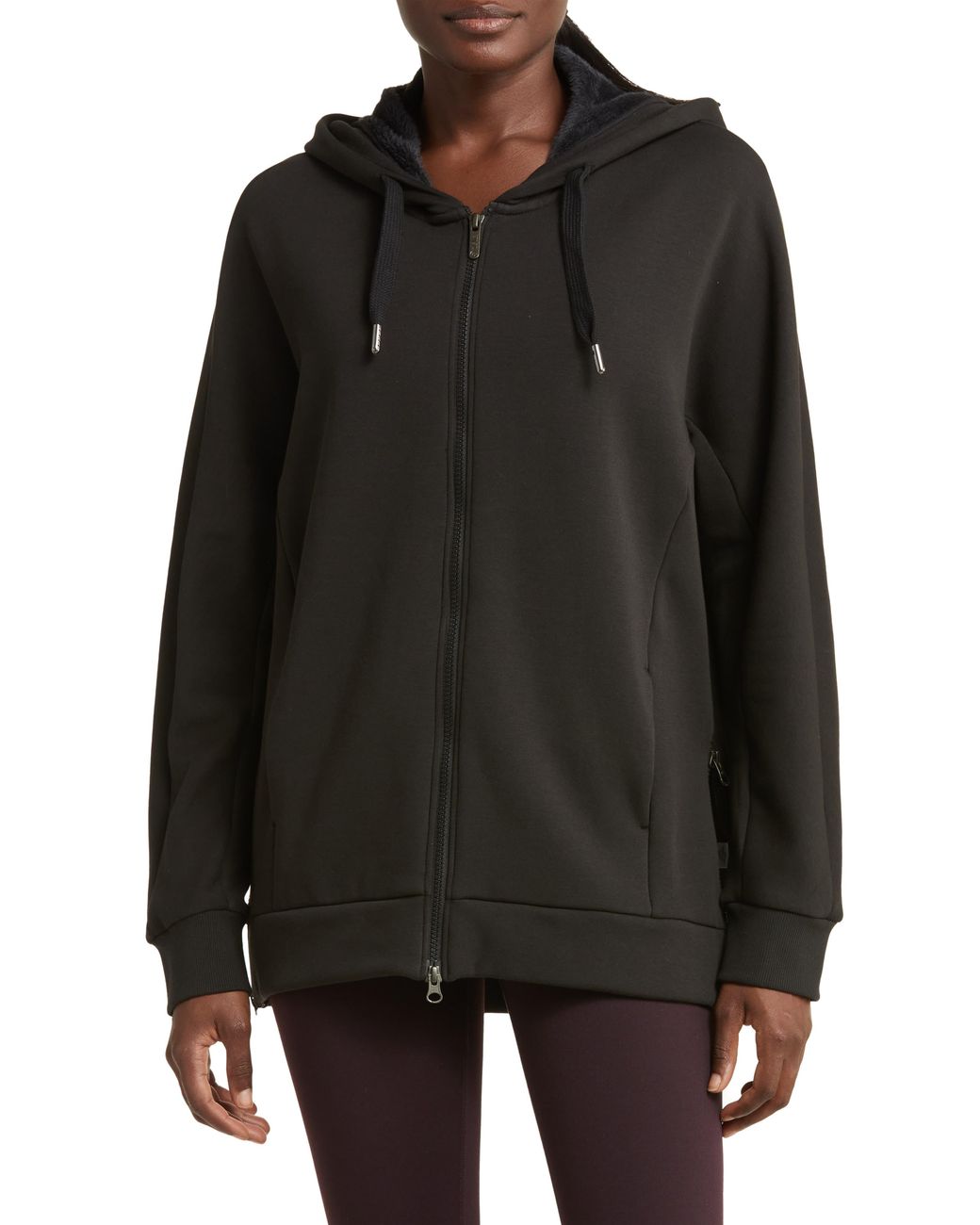 Zella Amazing Fleece Full Zip Hoodie in Black Lyst