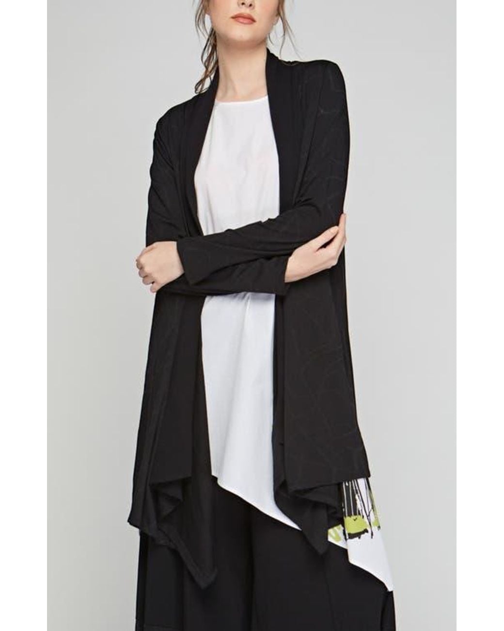 Luukaa Black Axel Devore Cotton Jersey Duster