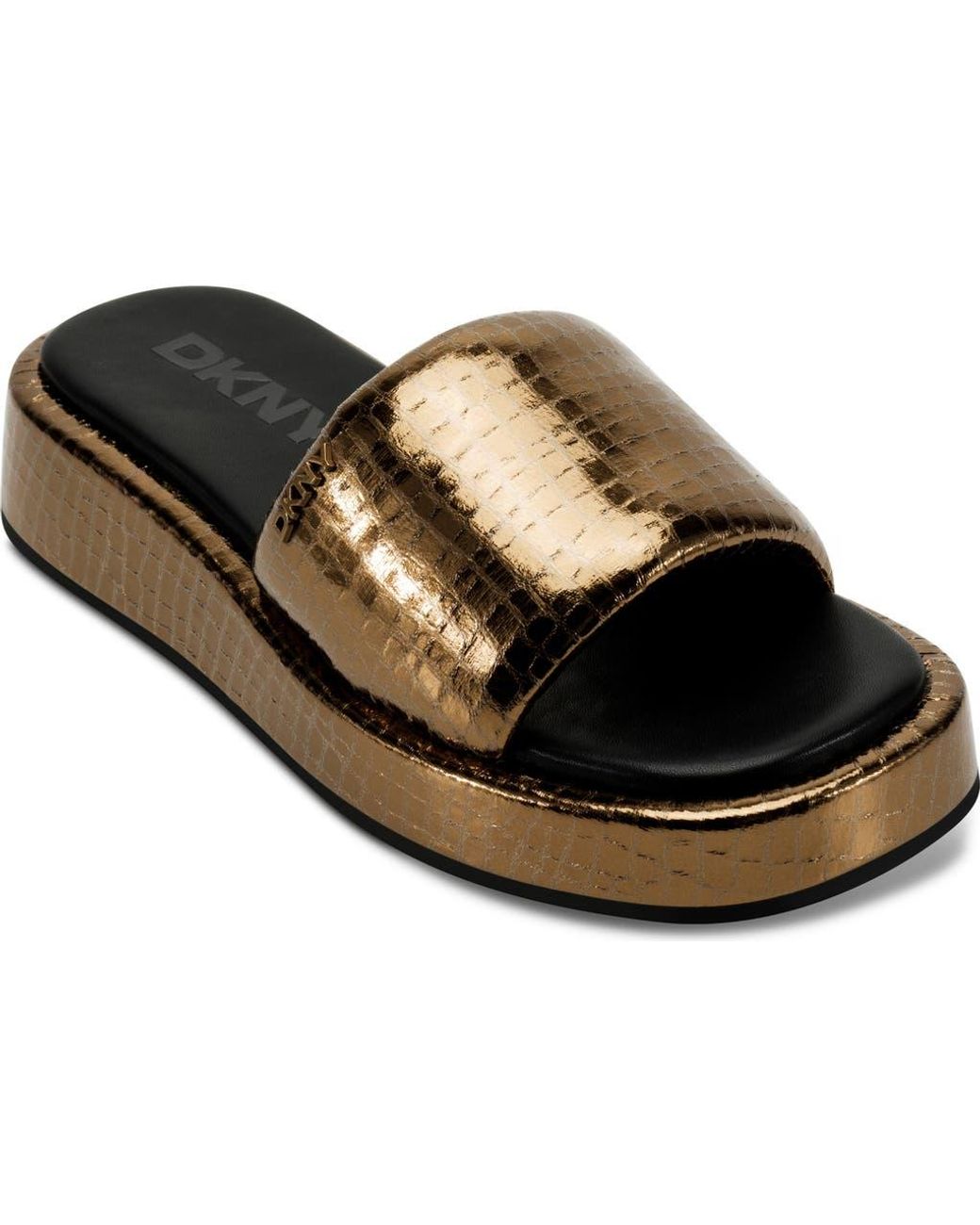 DKNY Black Lachine Platform Slide Sandal