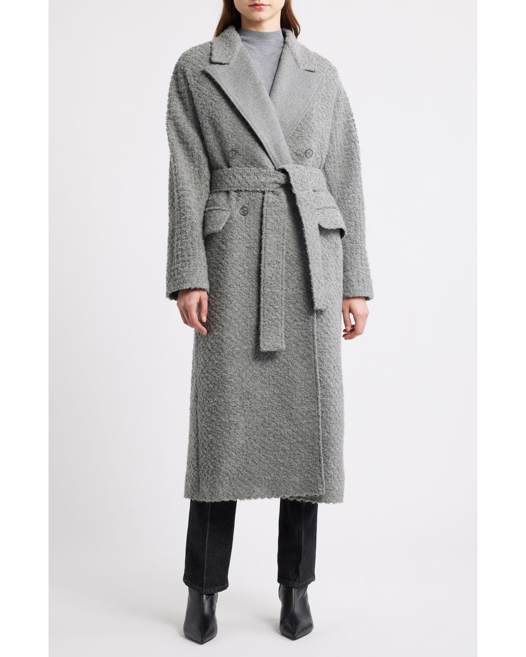 Boss Gray Capady Belted Coat