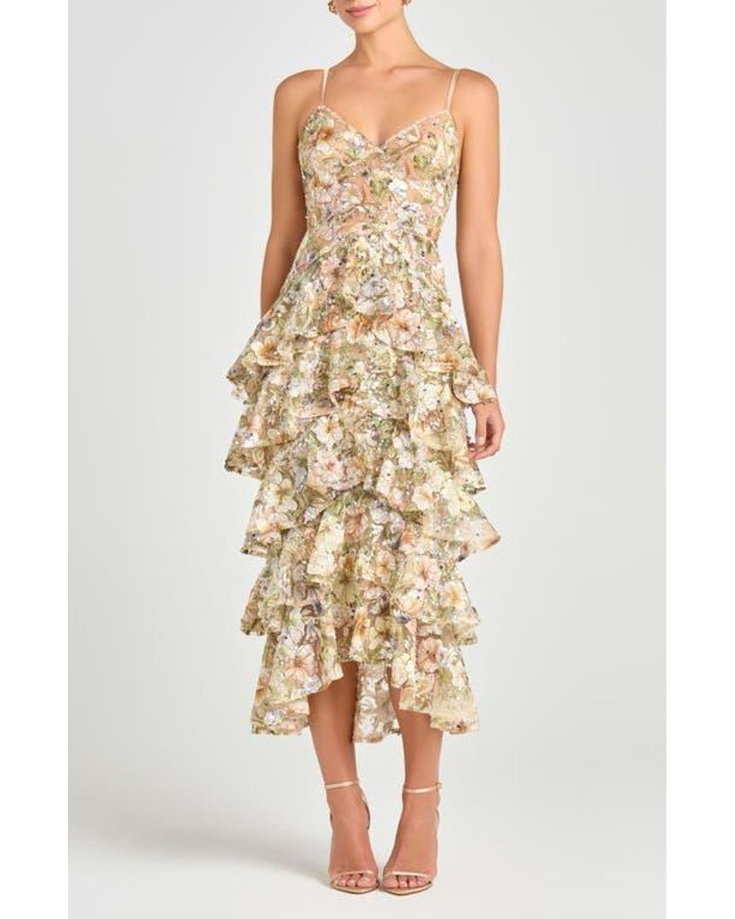 white christmas dresses Nadine Merabi Lucia Silver Dress 12 main image 0