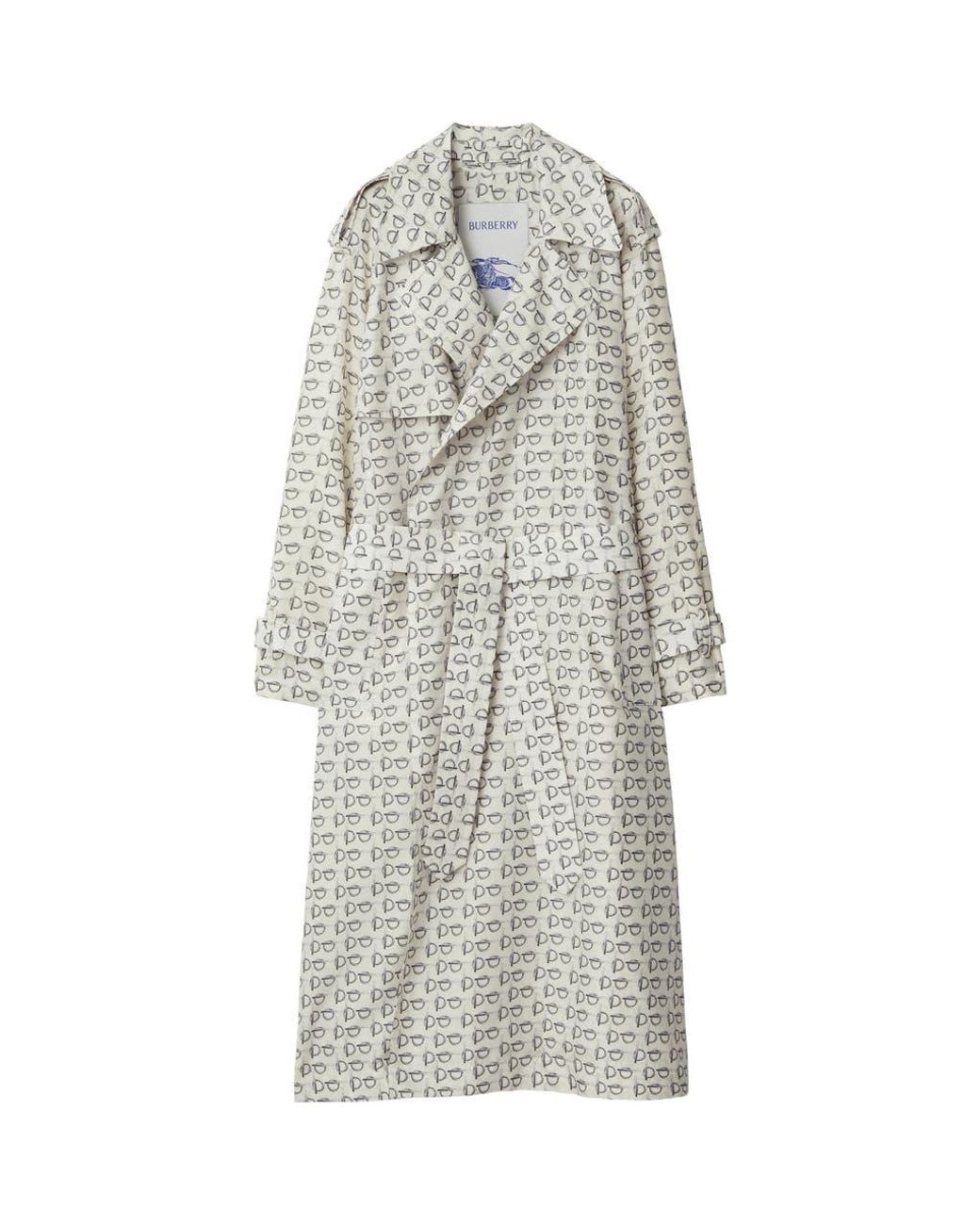 Burberry Long B Silk Trench Coat in Gray | Lyst