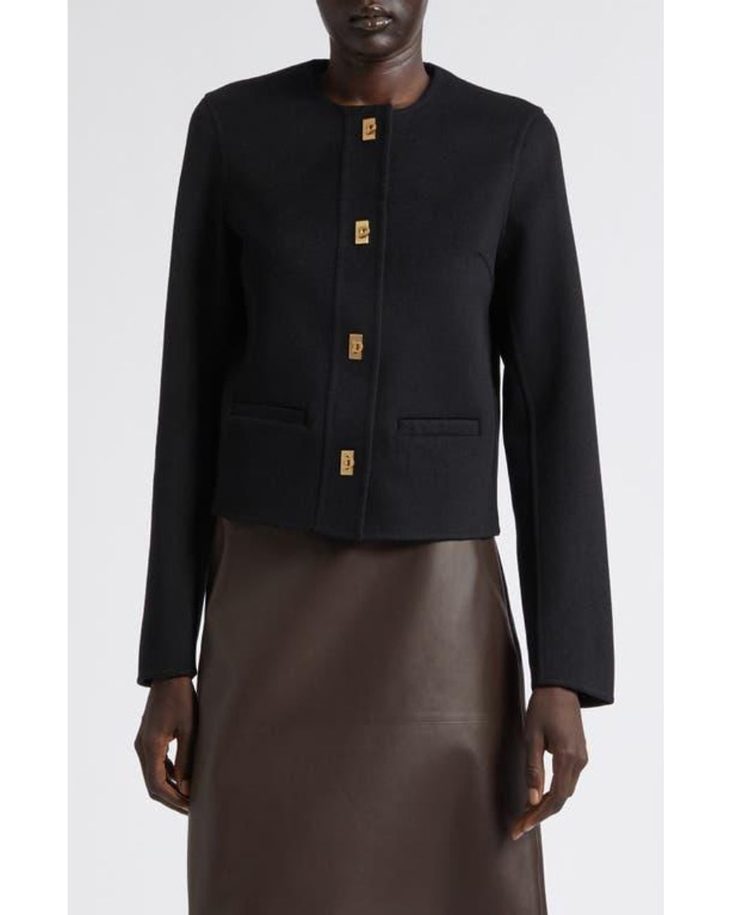 Ferragamo Black Wool & Cashmere Jacket