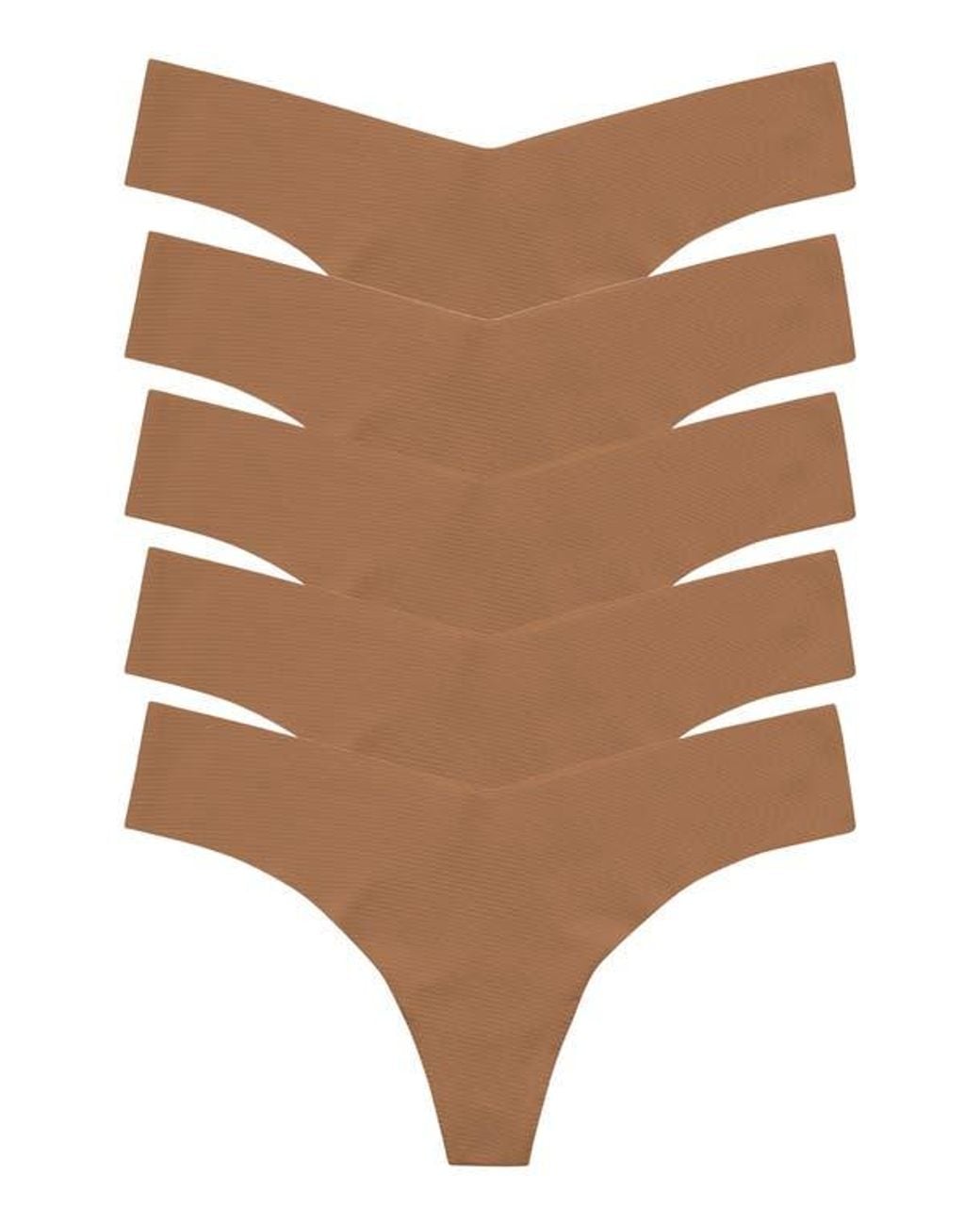 Commando Brown Classic Solid Thong 5-Pack