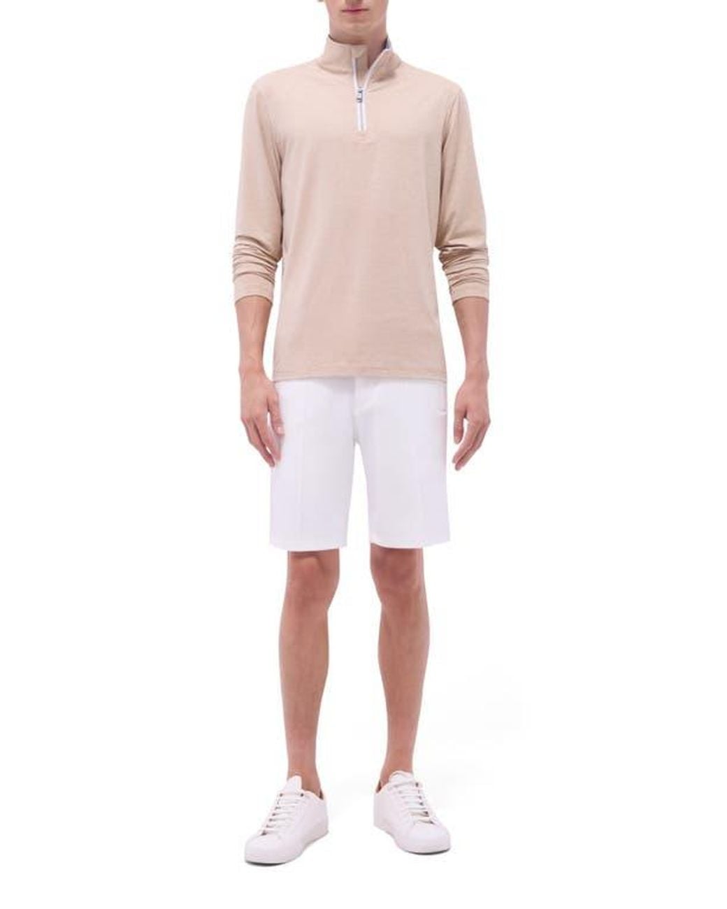 Bugatchi Pink Quarter Zip Performance Pullover for men