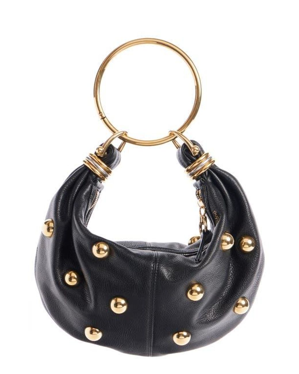 ハンドバッグ Chloe Small Bracelet Hobo Bag Blue Chloé Small Bracelet Hobo Bag In Grained Leather in Tapestry
