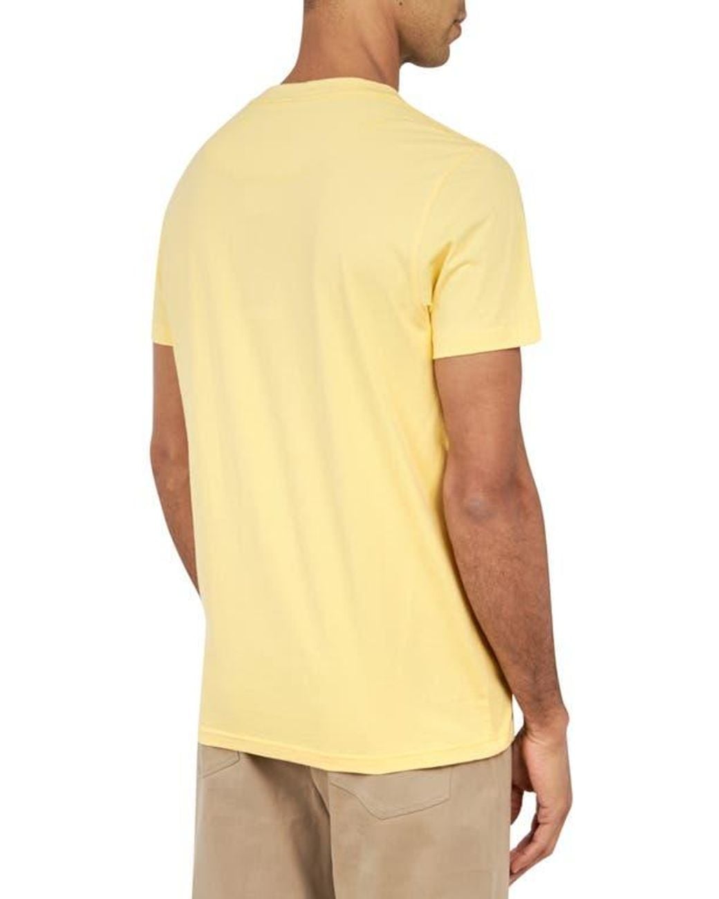Con.struct Yellow Slim Fit Solid Crew T-Shirt for men