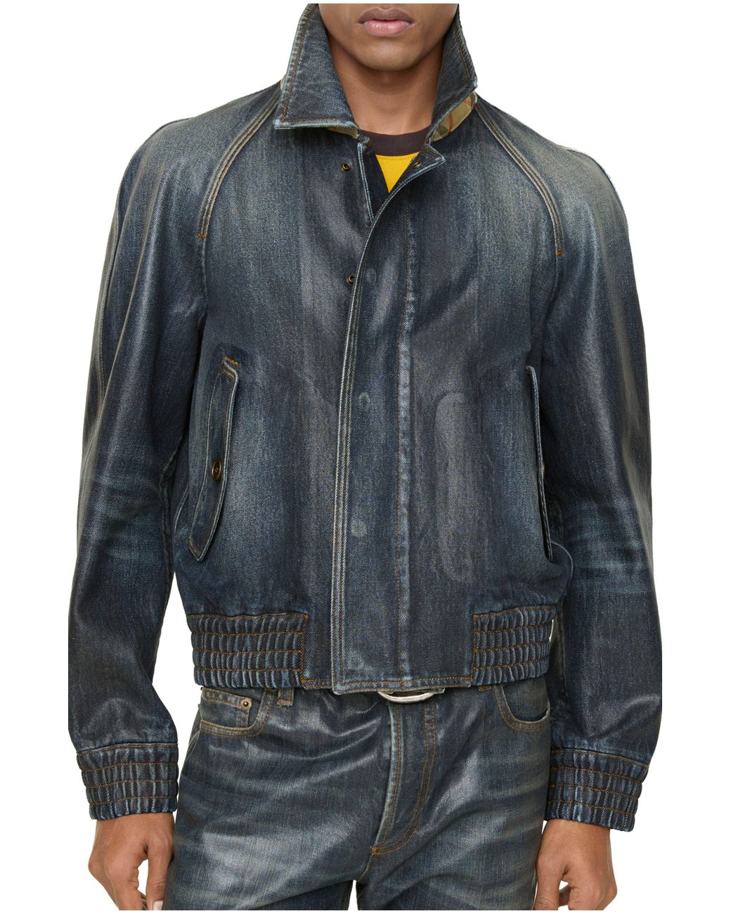 Burberry Gray Coated Denim Jacket for men