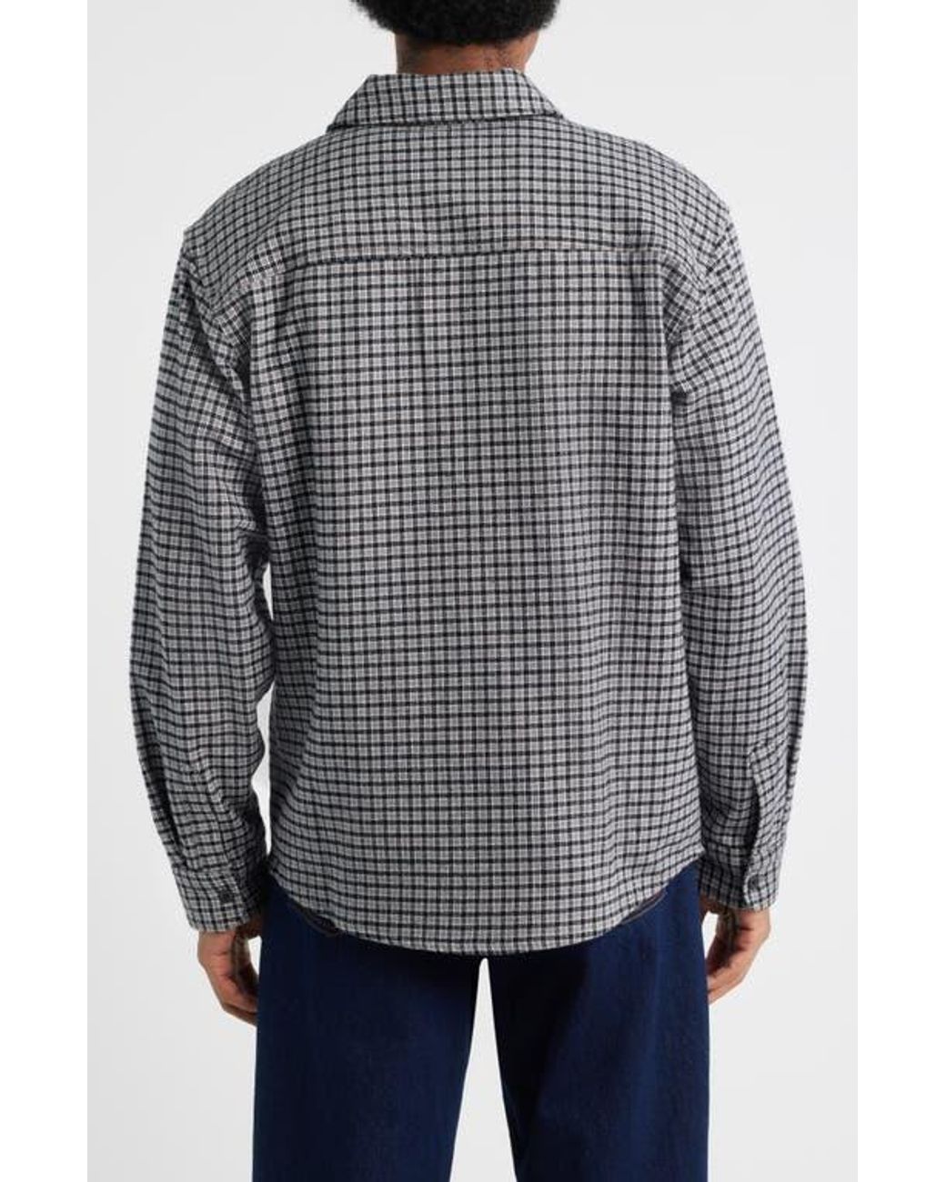 Dickies Gray Hendersonville Classic Fit Check Brushed Cotton Button-Up Shirt for men