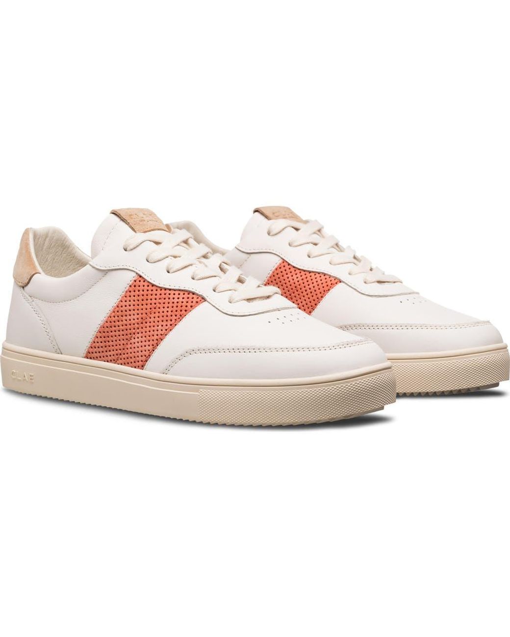 CLAE Pink Davis Perforated Leather Sneaker for men