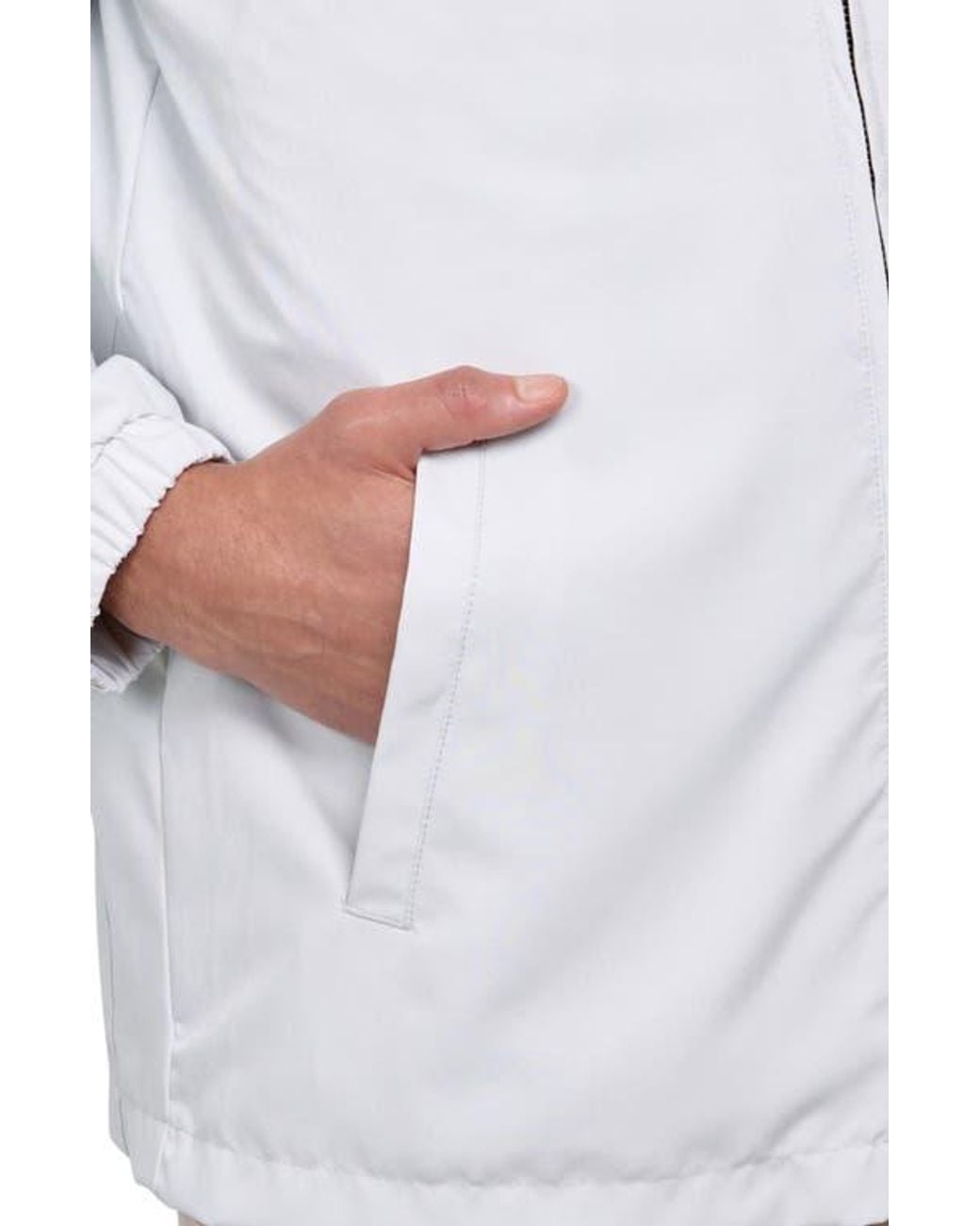 Con.struct White Regular Fit Solid Recycled Performance Golf Jacket for men