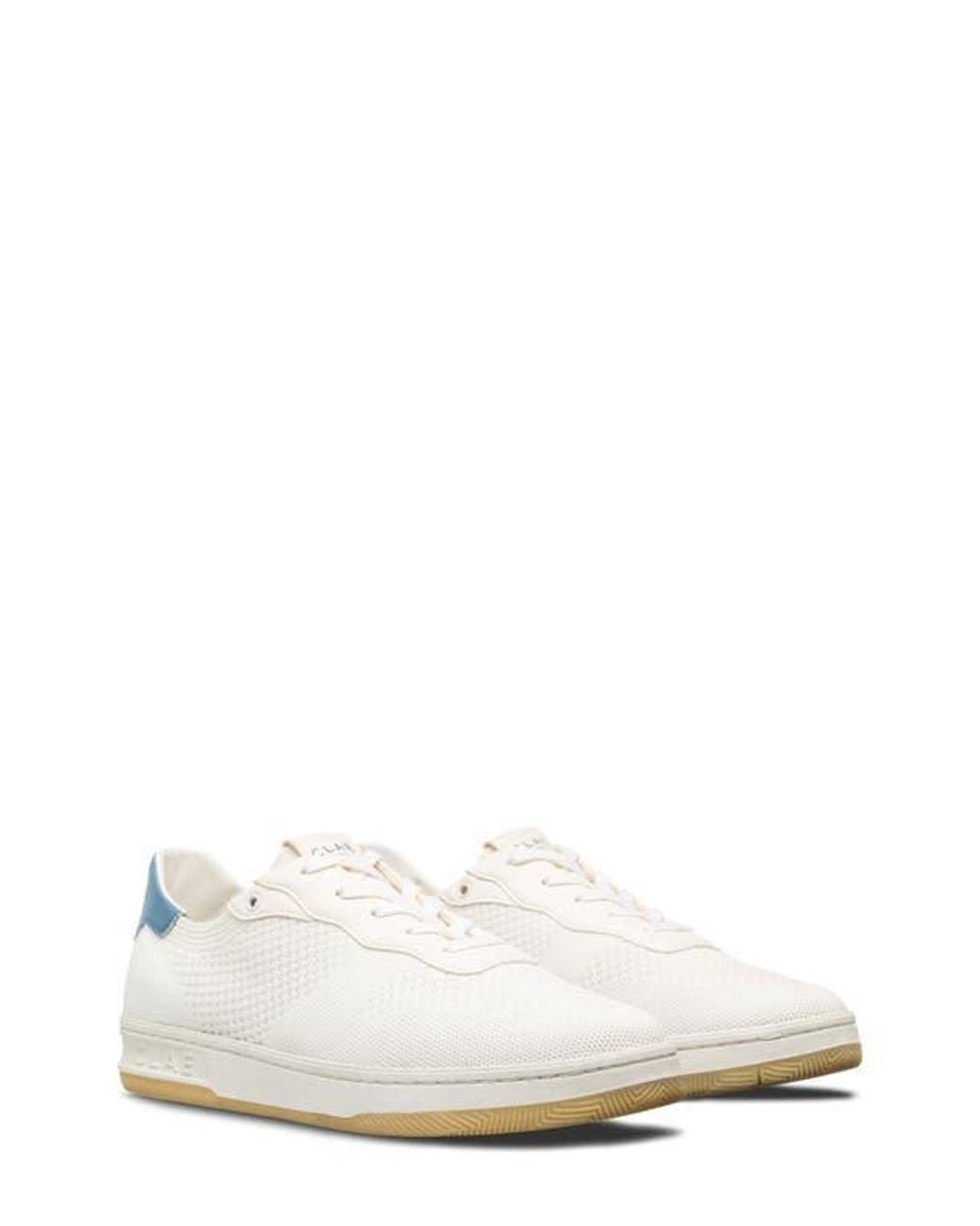 CLAE White Malone Knit Low Top Sneaker for men