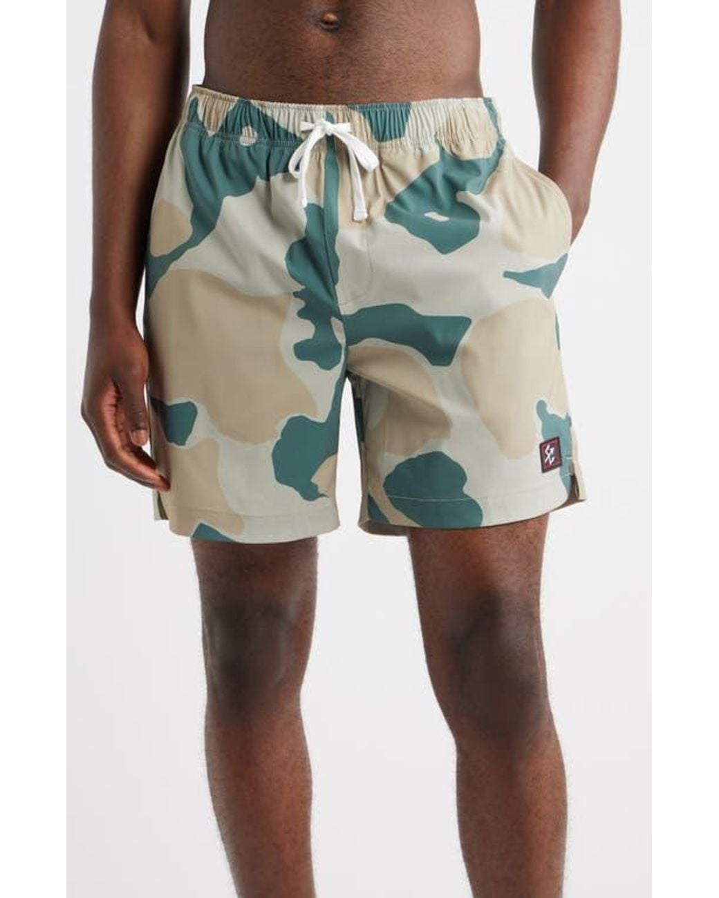 Dark Seas Green Warwick Stretch Drawstring Shorts for men