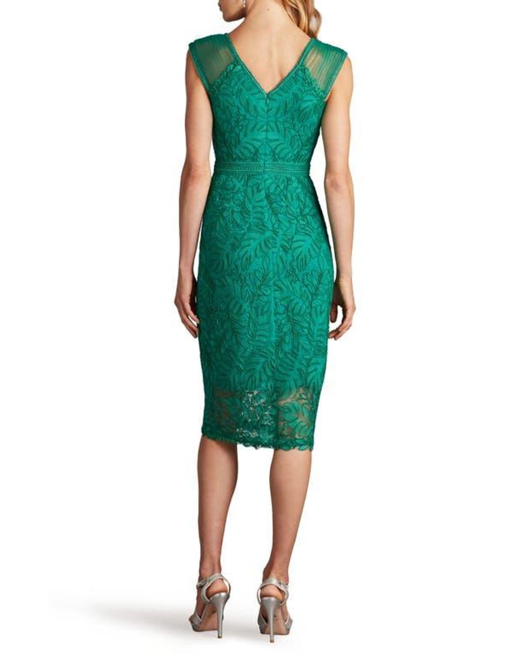 SALE♦TADASHI SHOJI♦ Corded Lace Sheath ドレス tadashi-shoji-Emerald-