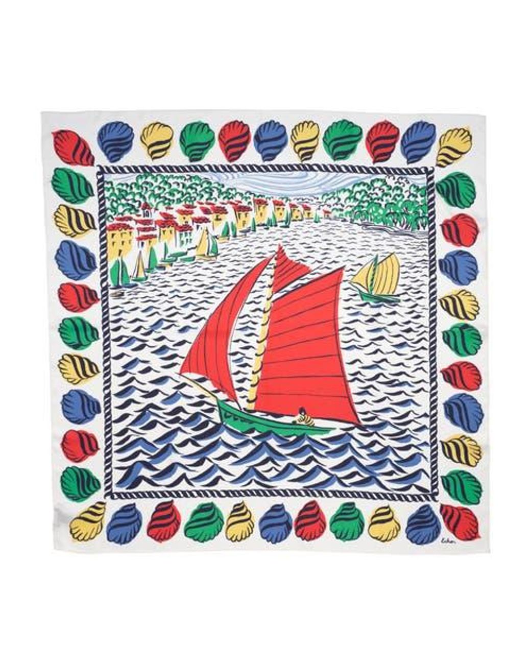Echo White Sail Away Silk Square