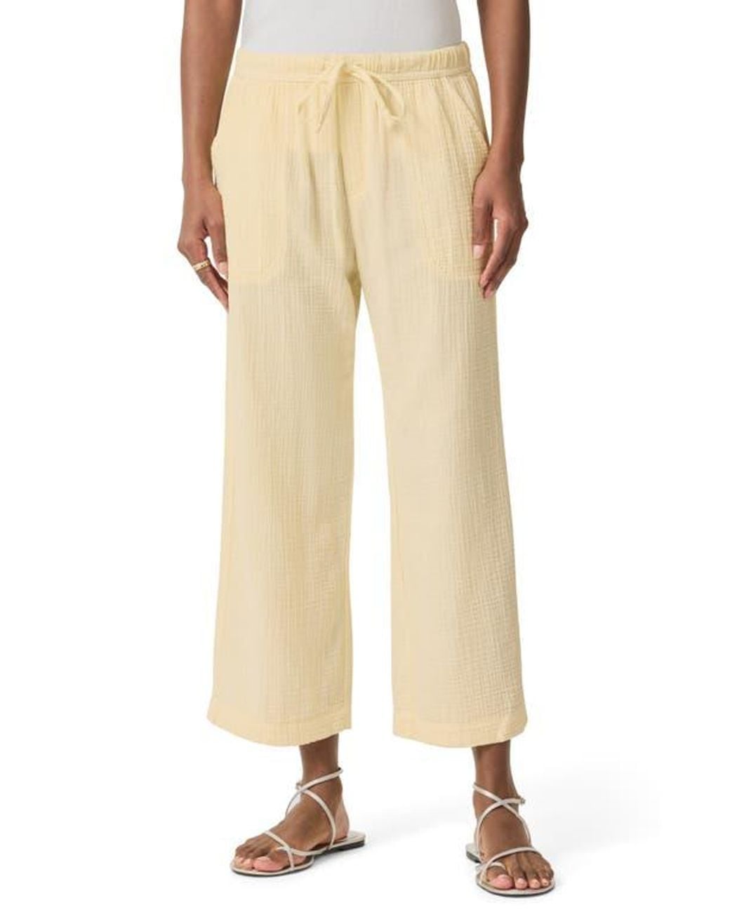 Splendid Natural Adele Cotton Gauze Drawstring Pants