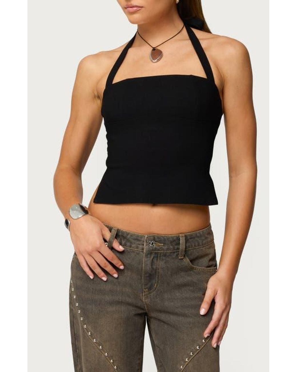 Edikted Black Dara Halter Top