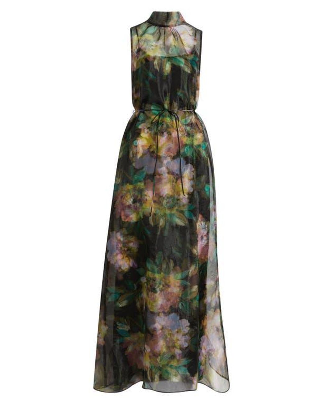 Julia Jordan Tie Neck Organza Cocktail Dress in Green | Lyst