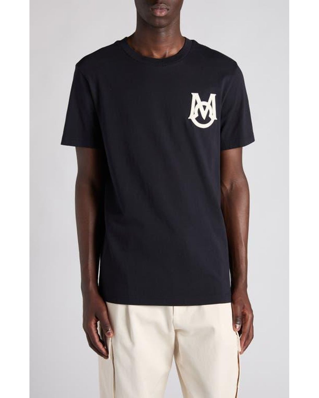 Monogram Moncler Moncler Monogram Logo Cotton T-Shirt in Black for Men | Lyst