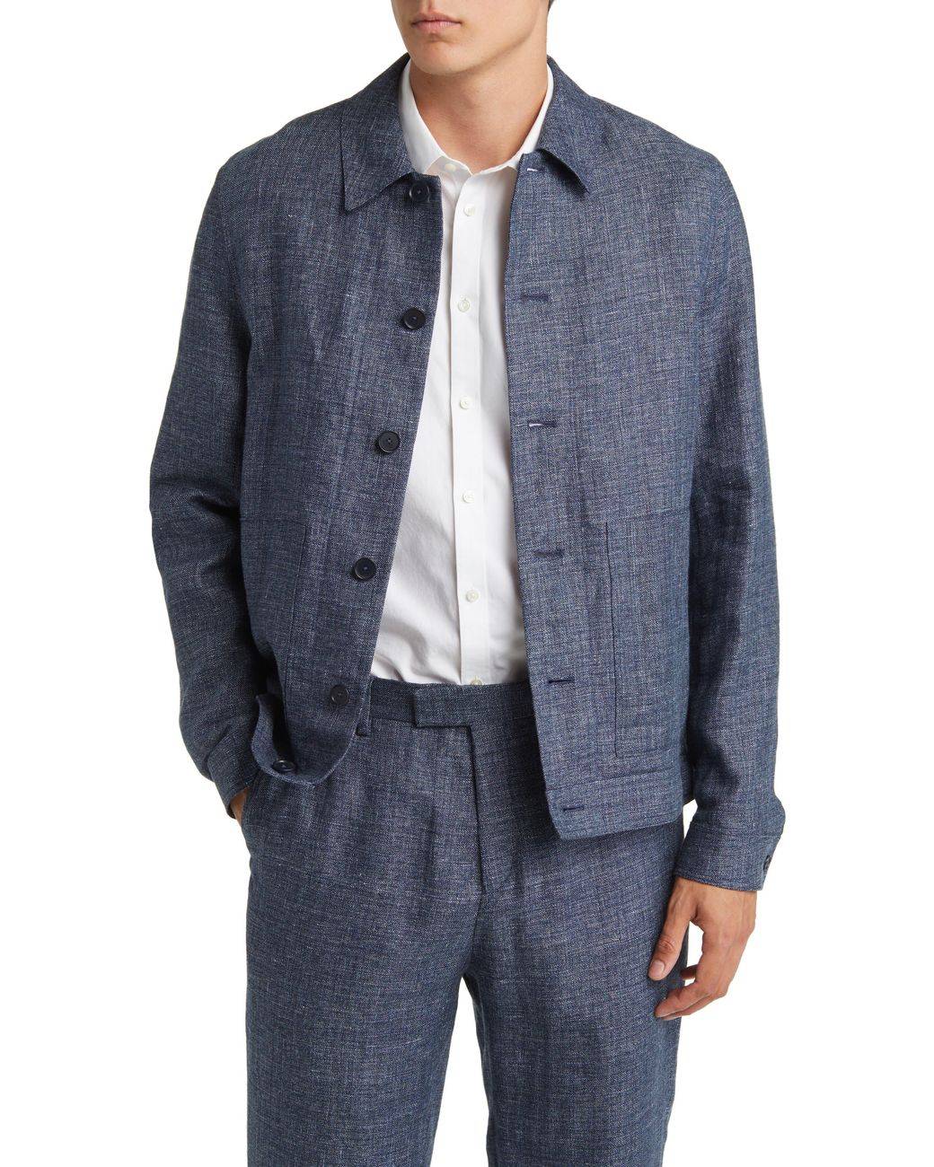 Ted Baker Tyrusj Slim Fit Linen & Wool Jacket in Blue for Men | Lyst