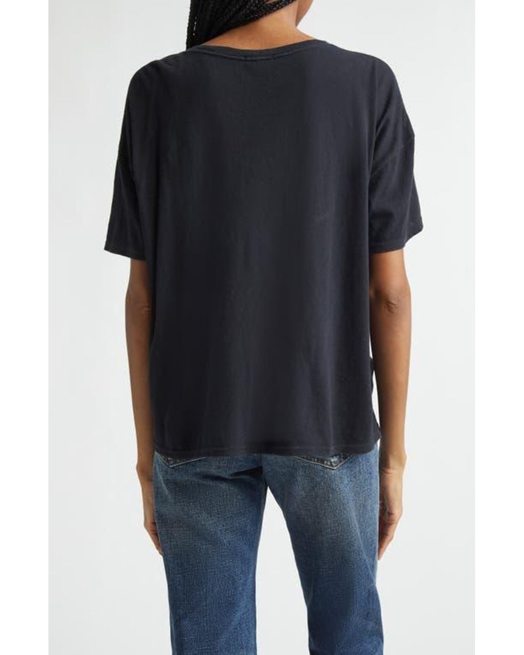 R13 Black Idgaf Cotton & Cashmere Graphic T-Shirt