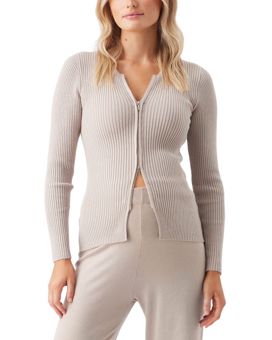 Ripe Maternity Gray Romee Zip Through Knit