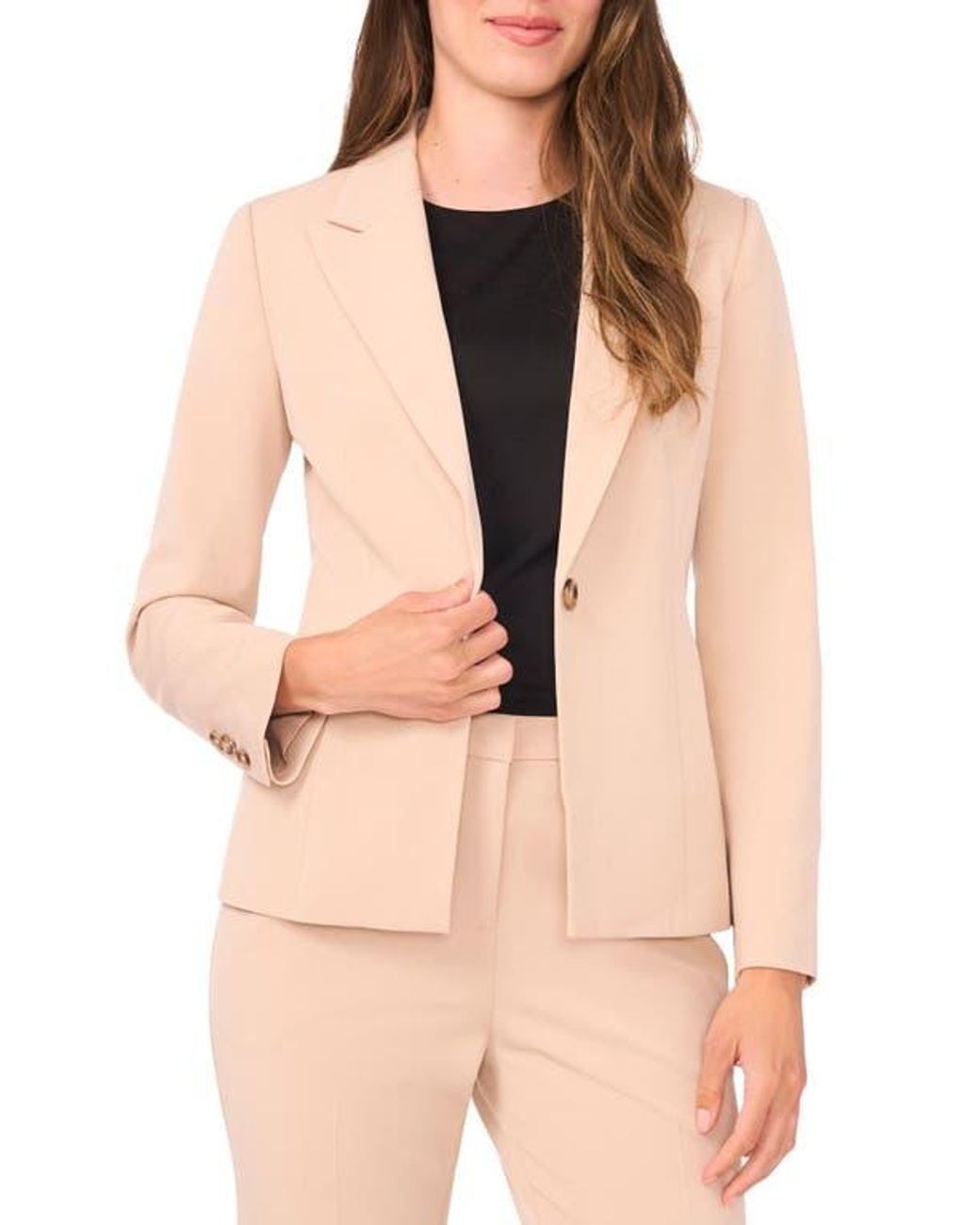 Halogen® Pink Clean One-Button Blazer