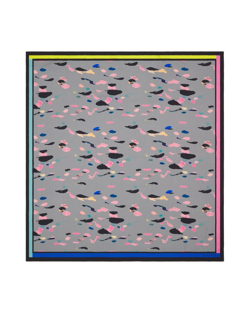 Lanvin Gray Drop Color Silk Scarf