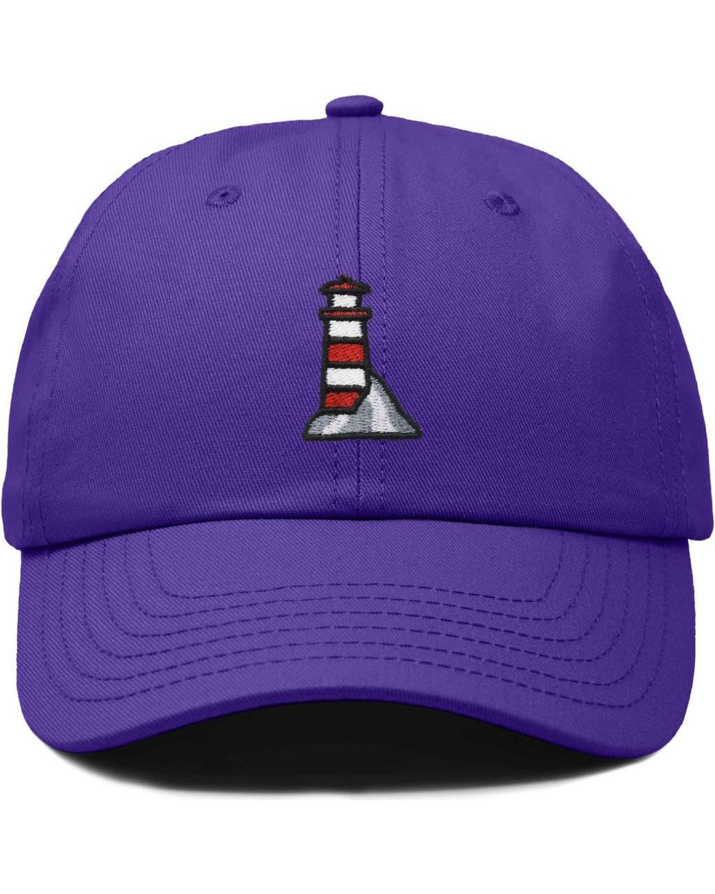 Alix Purple Lighthouse Embroidered Dad Hat
