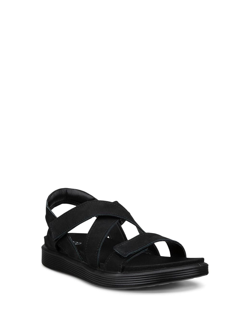 Ecco Black Soft Cross Strap Sandal