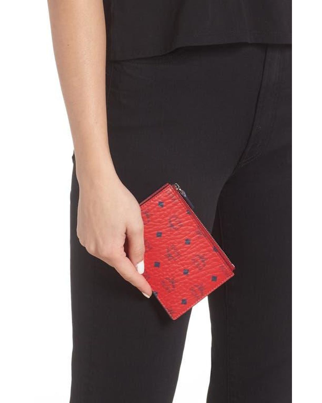 Mcm red wallet sale