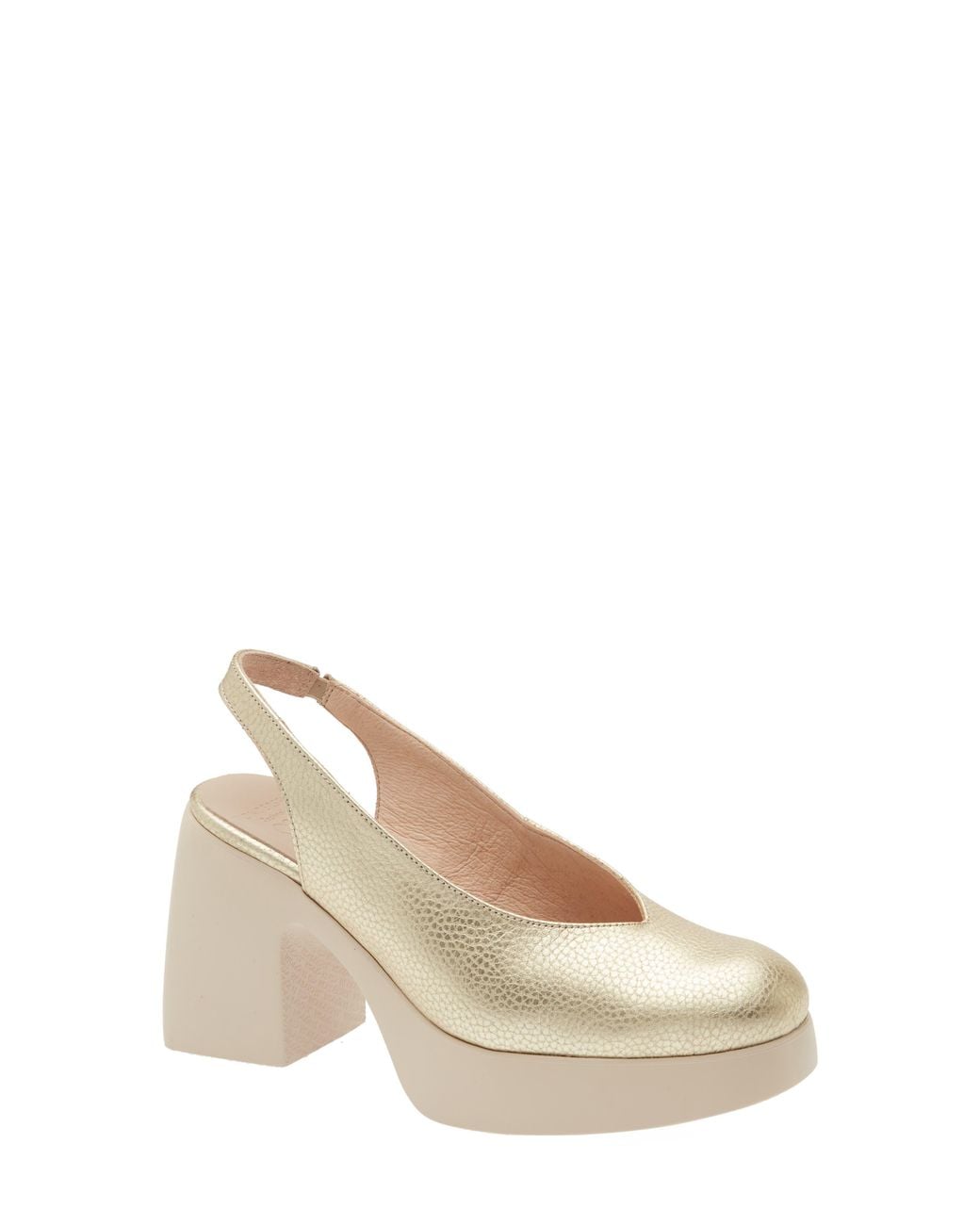 Wonders Natural Platform Slingback Pump
