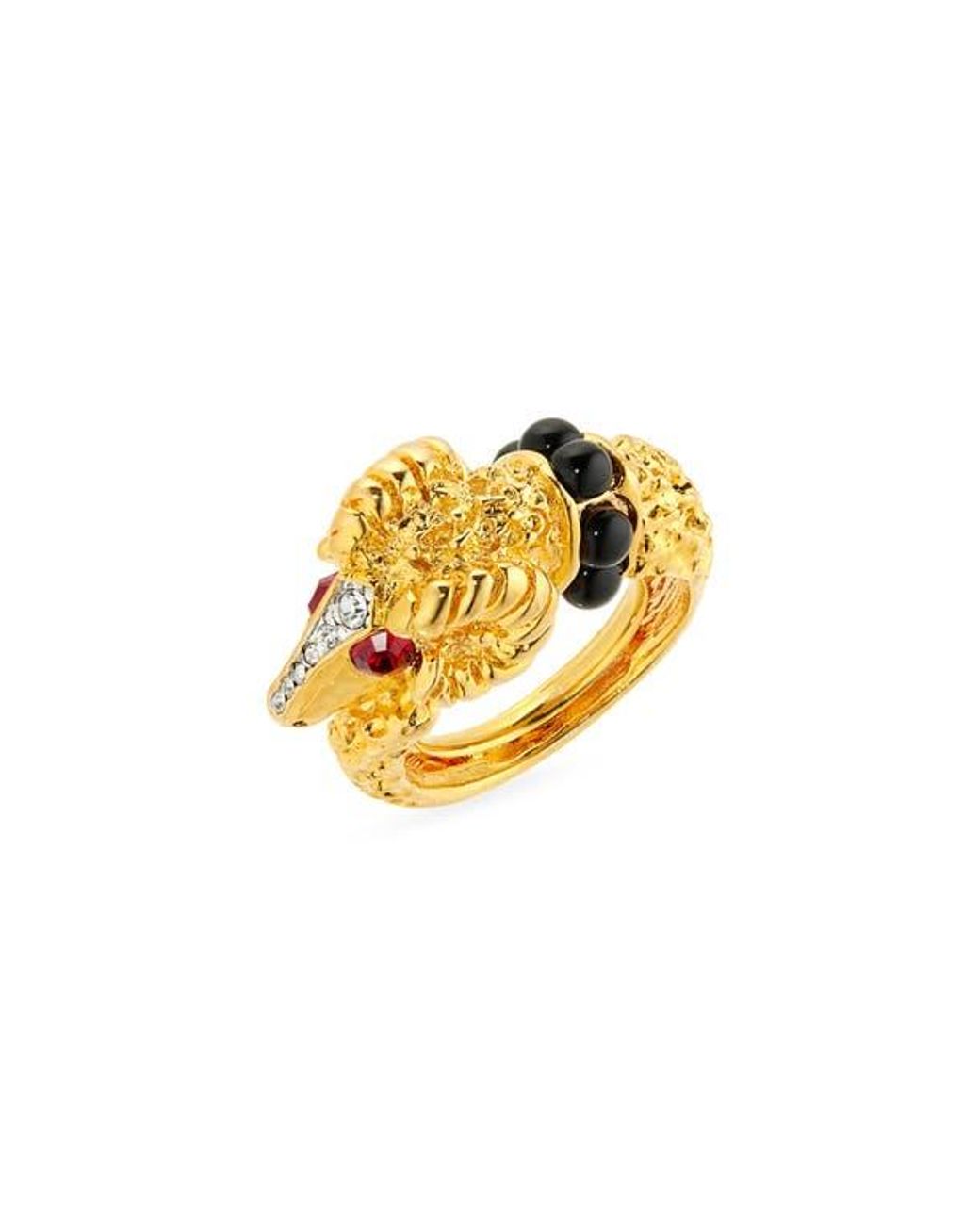 Kenneth Jay Lane Metallic Ram Head Adjustable Ring