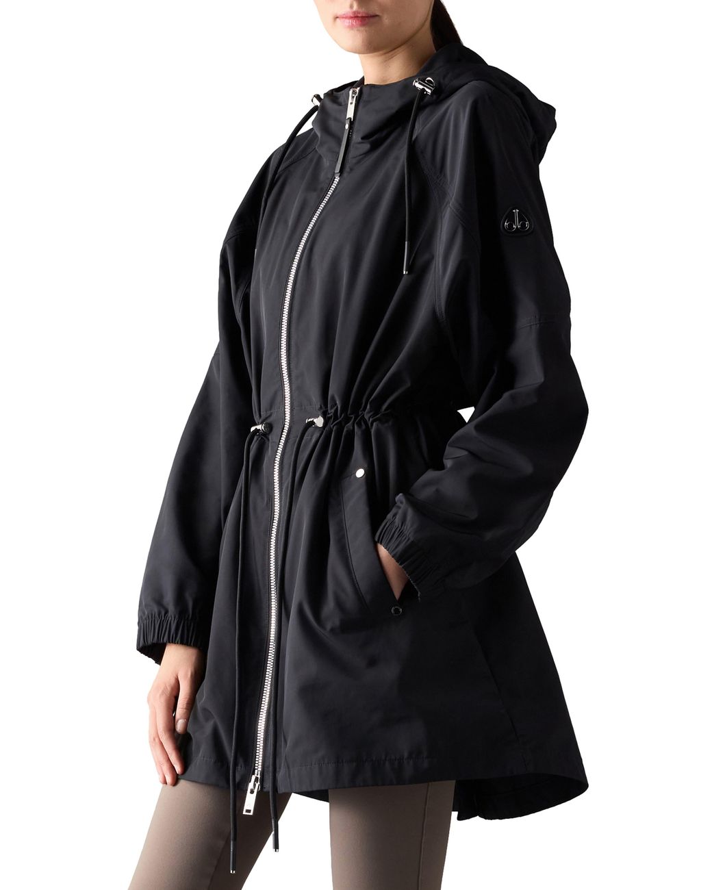 Moose Knuckles Black Elevate 3Q Water Repellent Rain Jacket