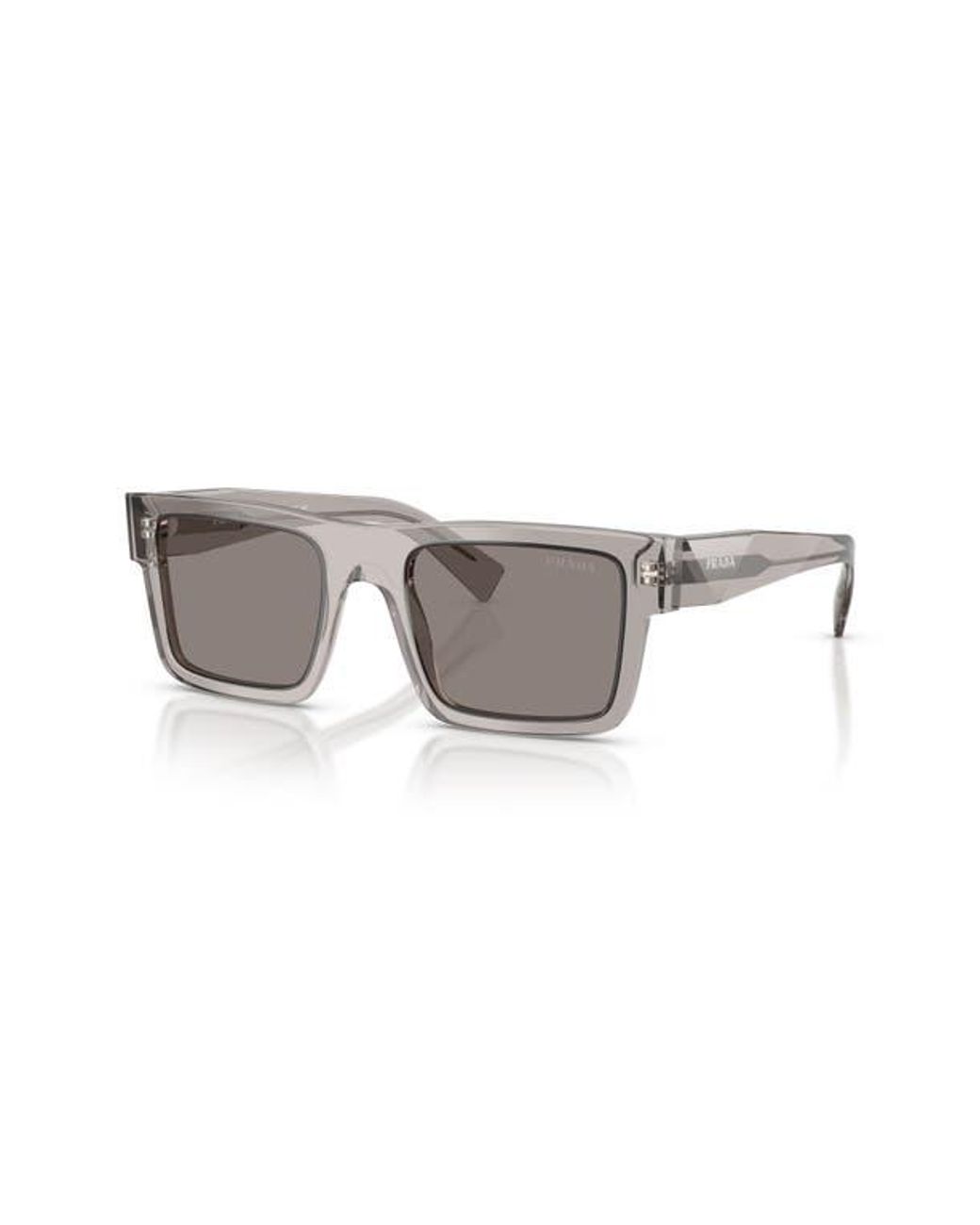 Prada Gray 52Mm Rectangular Sunglasses for men