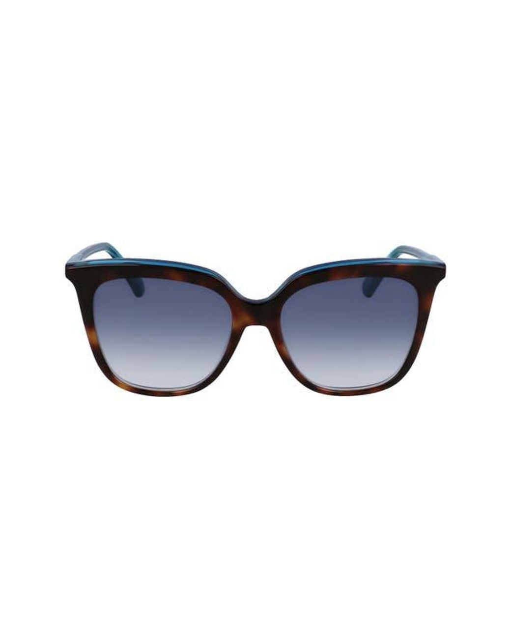 Longchamp Blue 53Mm Rectangular Sunglasses