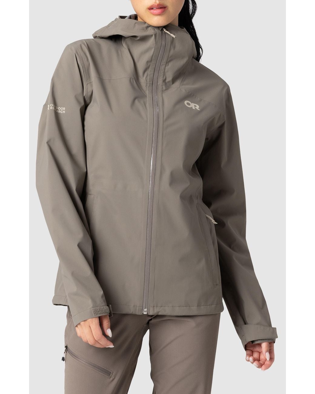 Outdoor Research Gray Stratoburst Packable Rain Jacket
