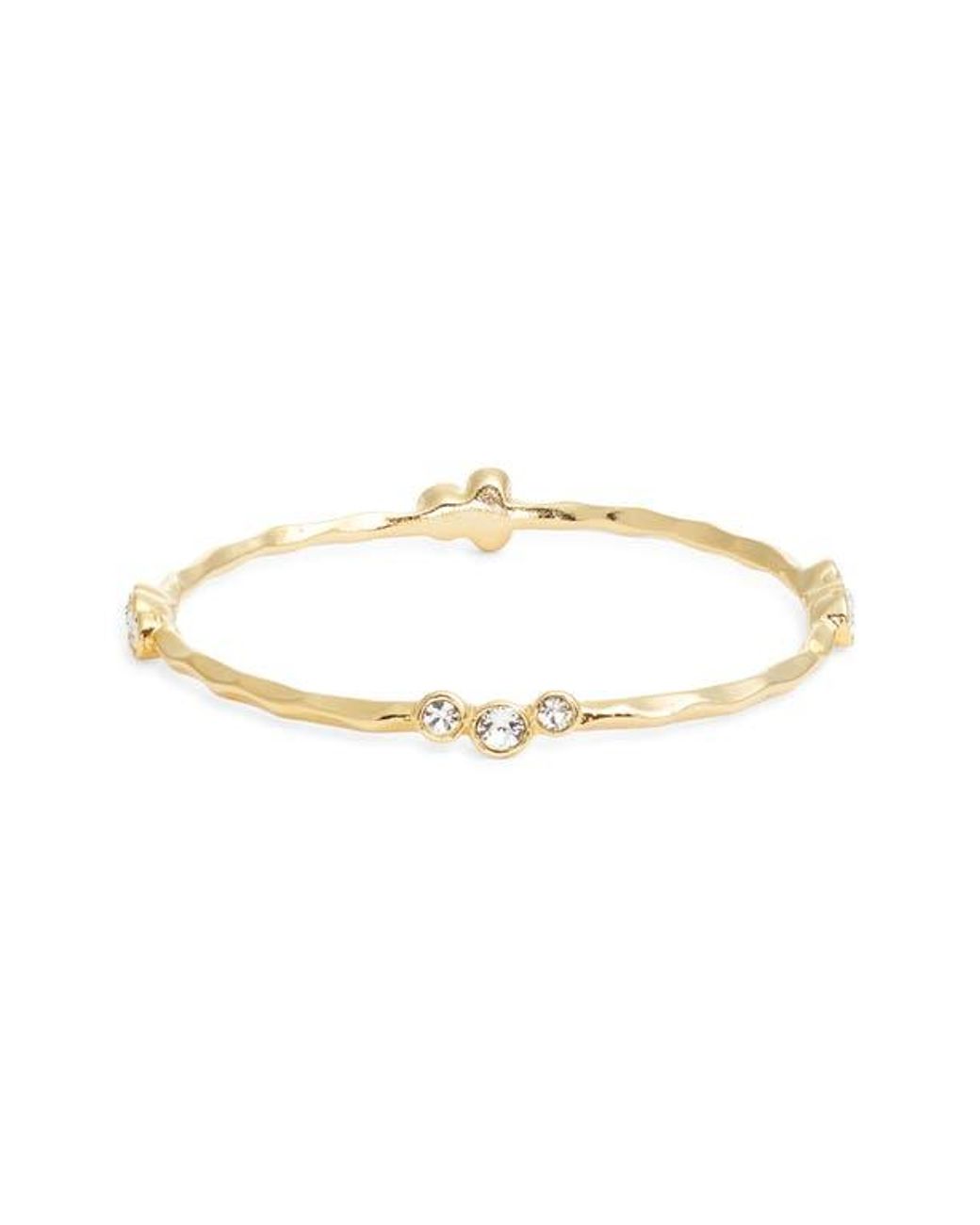 Kenneth Jay Lane Metallic Rhinestone Dot Bangle
