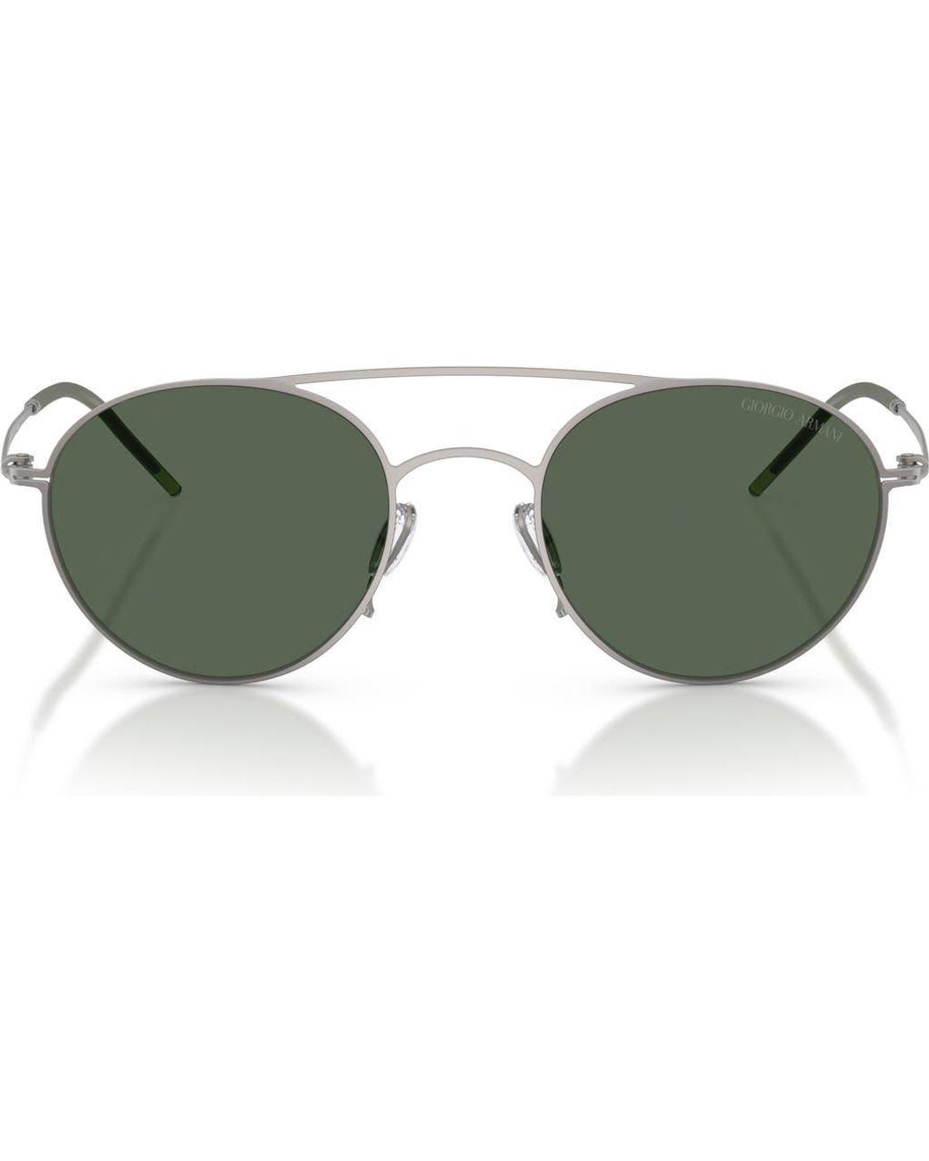 Armani Green 48Mm Round Sunglasses for men
