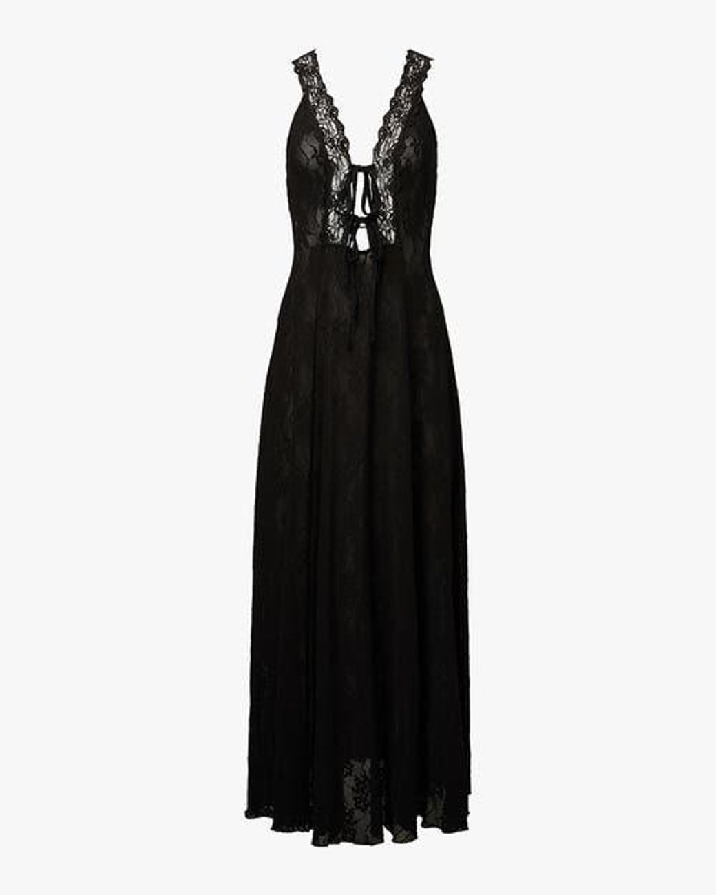 WeWoreWhat Lace Tie Front Midi Dress in Black | Lyst