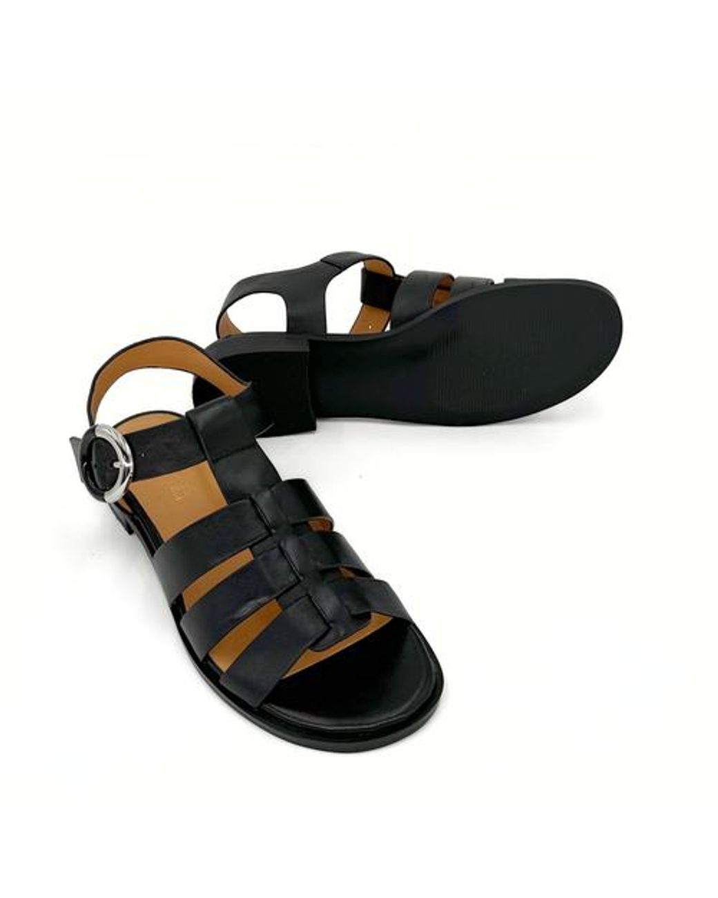 Amie Rafa Black Monaca Fisherman Sandals