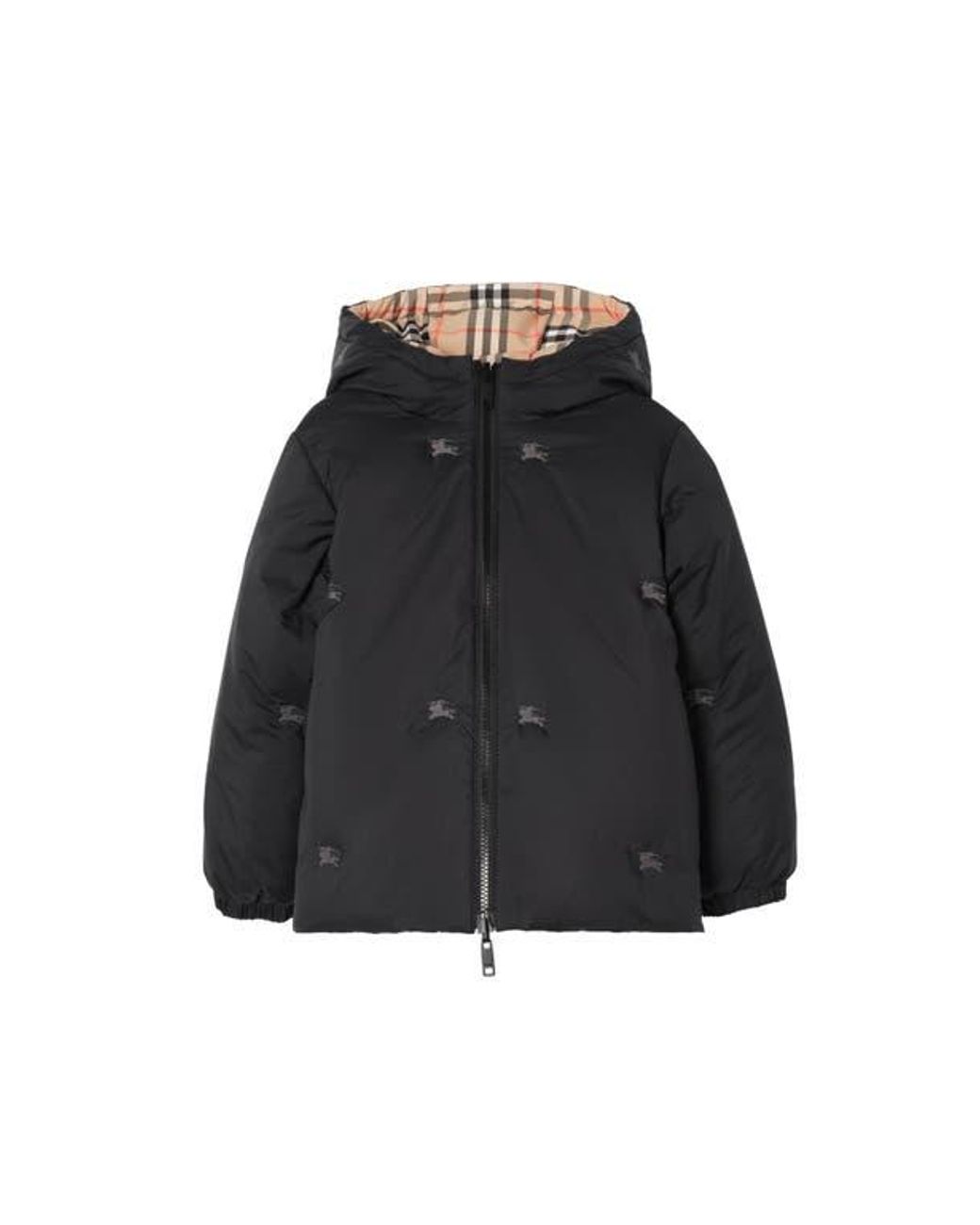 Burberry Black Reversible Check Puffer Jacket for men
