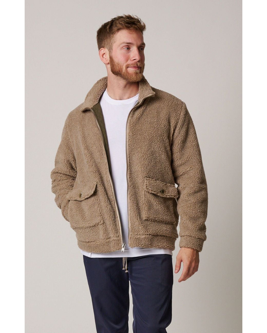 LEISURE LAB Natural Fleece Jacket for men