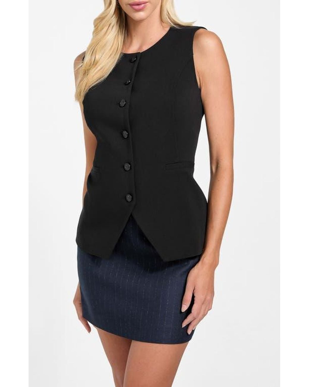 Guess Black Isabeau Button-Up Vest
