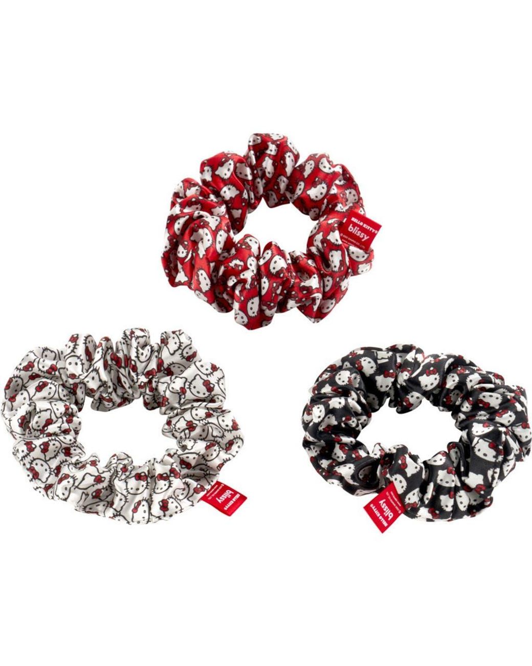 BLISSY Red 3-Pack Silk Scrunchies