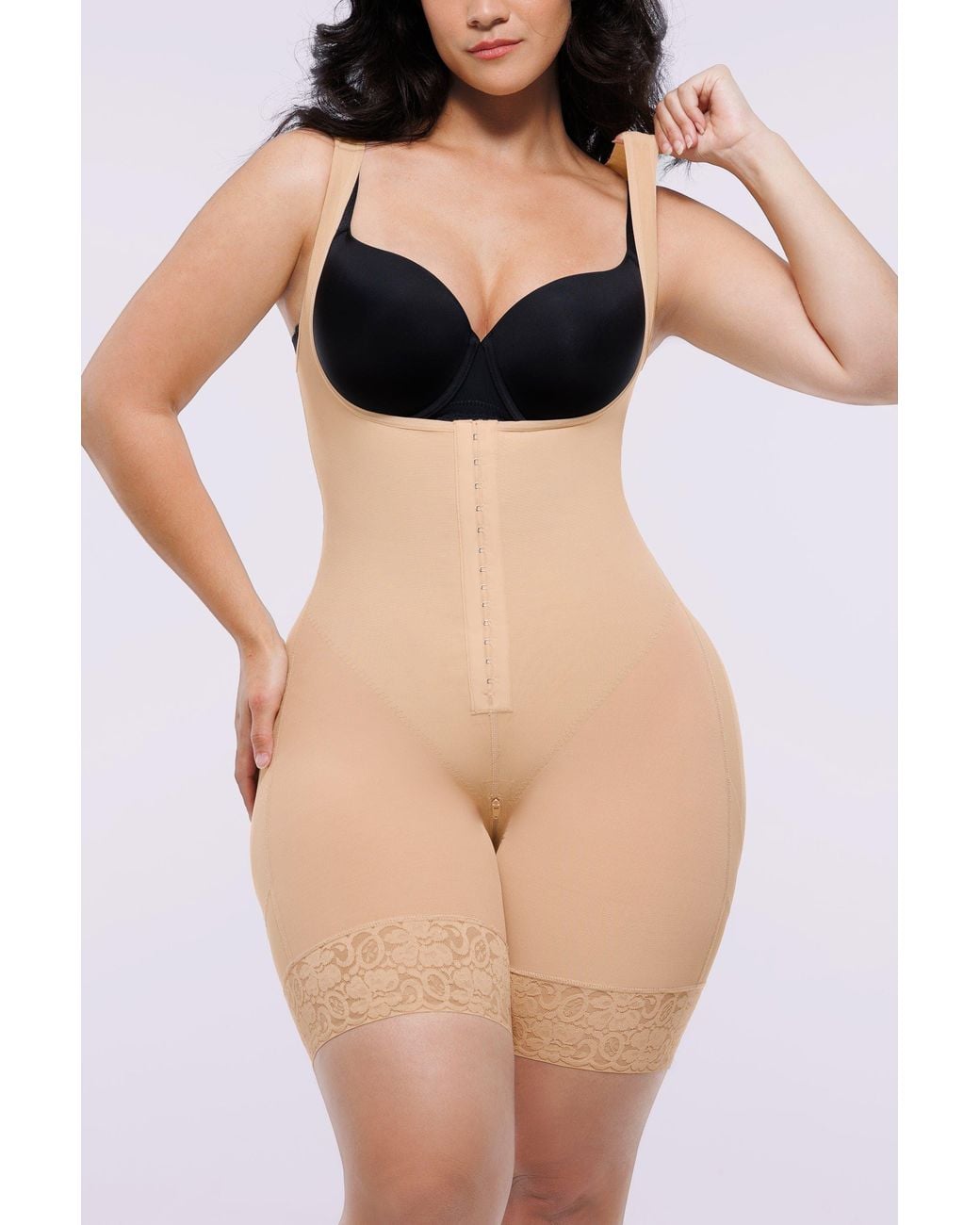 Shapellx Natural Airslim Extreme Compression Open Bust Bodysuit