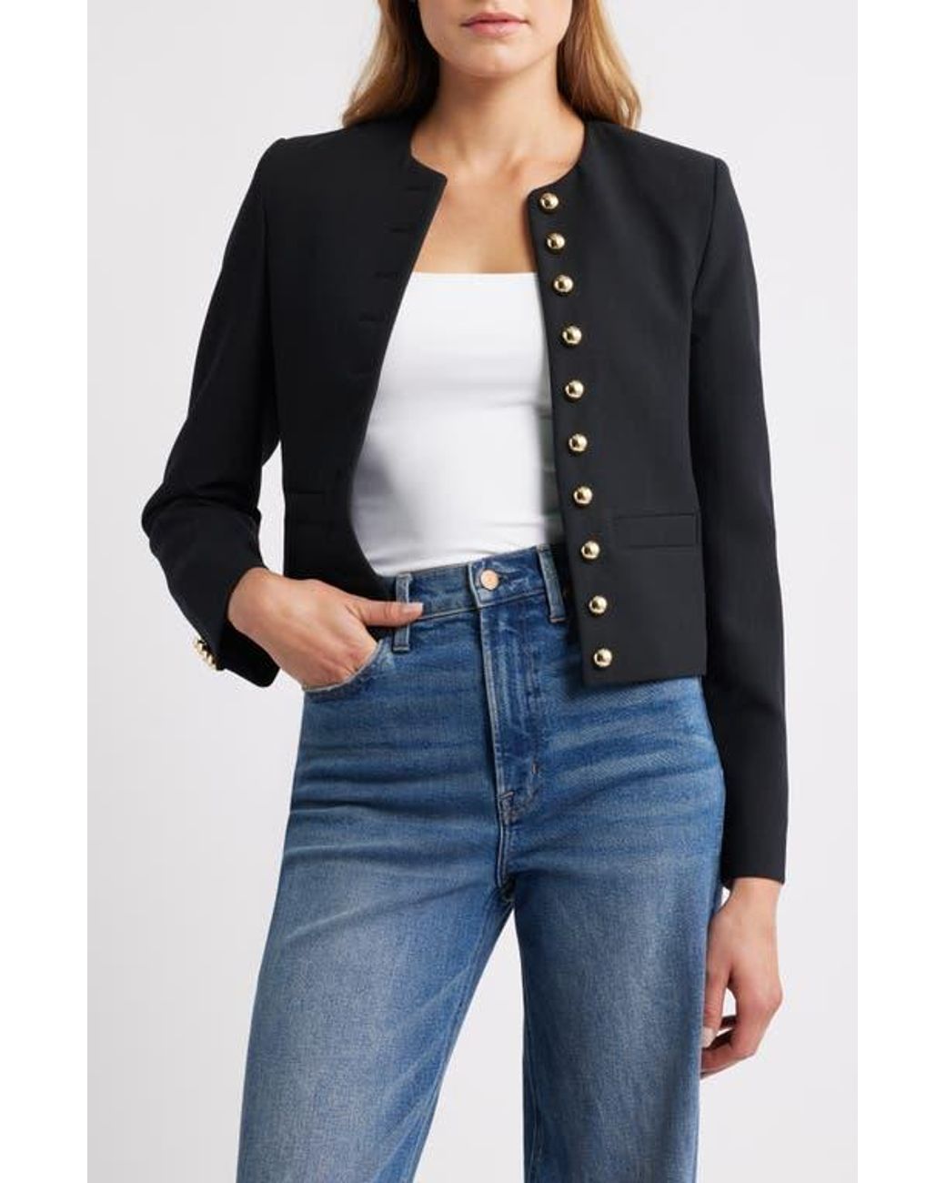 Mango Black Grace Crop Jacket